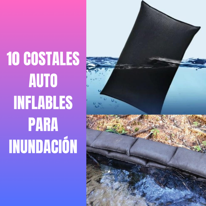 10 COSTAL AUTO INFLABLE ABSORBENTE DE AGUA PARA INUNDACIÓN - EMERGENCIA