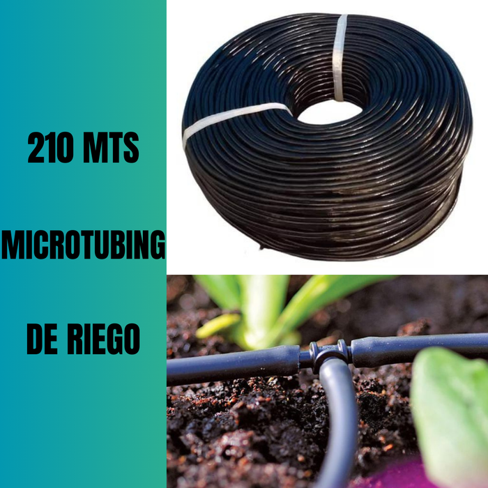 ROLLO COMPLETO DE MICROTUBING 210MTS PARA RIEGO / JARDÍN