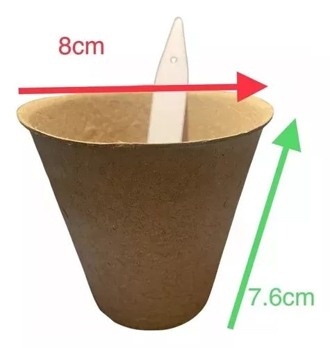 10 MACETAS BIODEGRADABLES JUMBO REDONDAS + INDICADOR