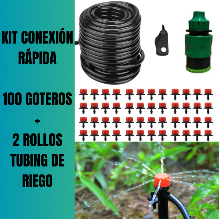 KIT DE RIEGO X GOTEO CONEXIÓN RÁPIDA + MICROTUBING