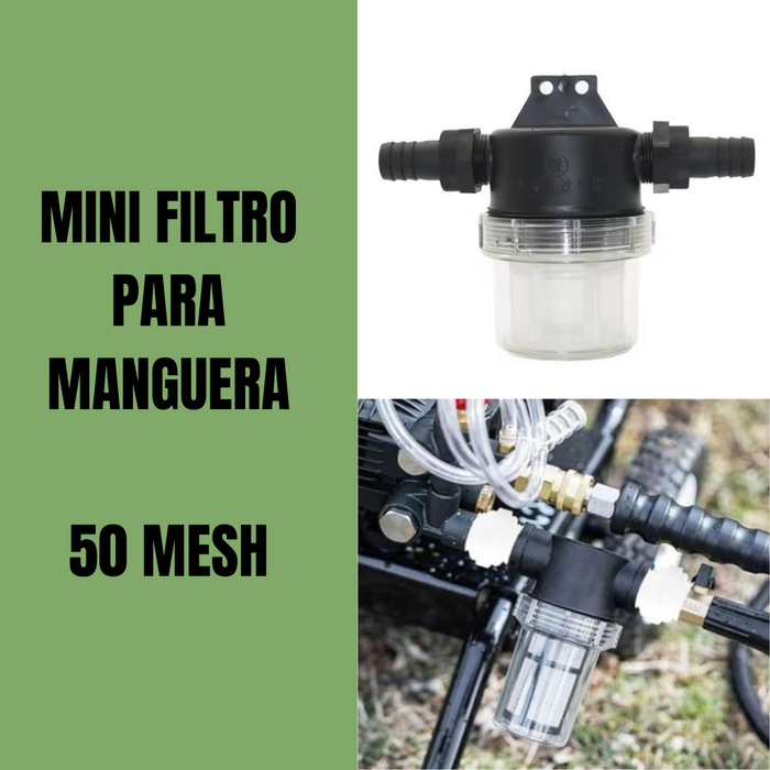 MINI FILTRO DE RIEGO PARA MANGUERA / AGUA LIMPIA / 50MESH / PRÁCTICO CASA, JARDÍN