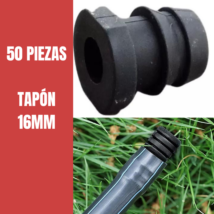 50 TAPÓN FINAL 16mm PARA MANGUERA DE RIEGO