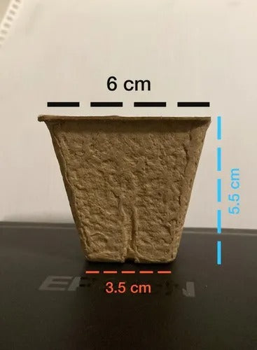 10 MACETAS BIODEGRADABLES CUADRADAS + INDICADOR